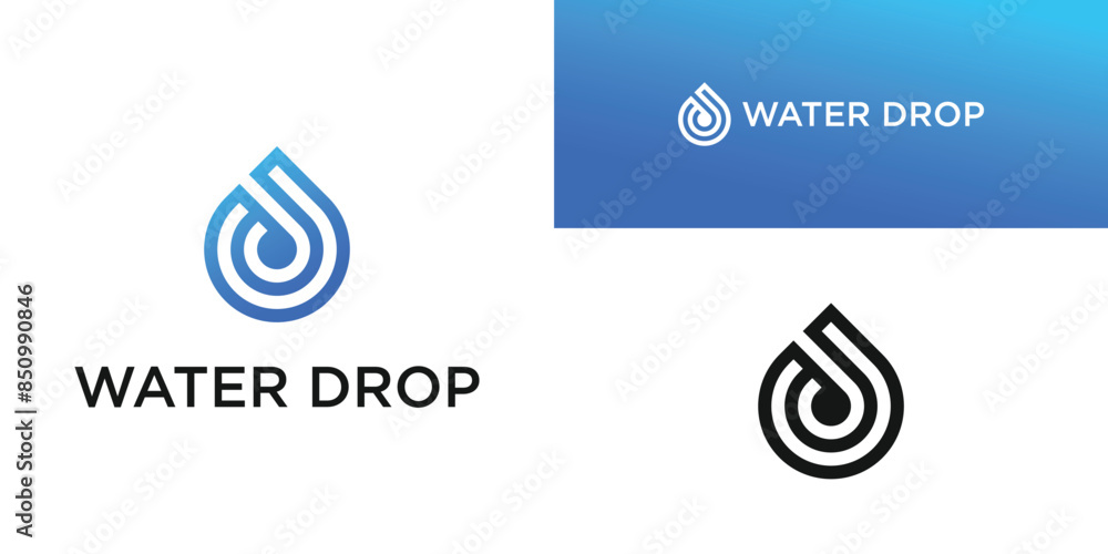 Water drop logo design with a simple and minimalist template. Premium Vector Water drop logo design with a simple and minimalist template. Premium Vector