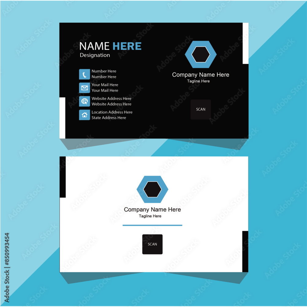 Naklejka premium Corporate and creative modern business card design.