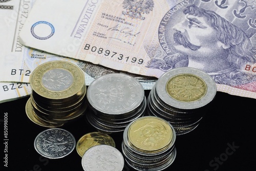 Obraz na plátně Polish złoty (PLN) the official legal tender of Poland