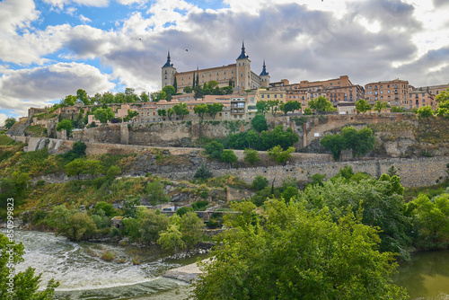 Panorama of the Alcazar in Toledo, Spain.