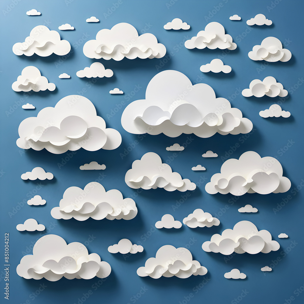 illustration of clouds set,generate ai illustration of clouds set,generate ai