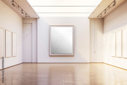 PNG art exhibition frame mockup, transparent design