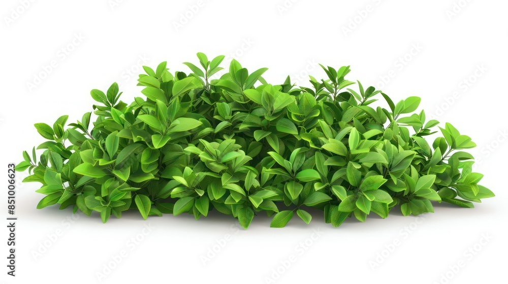 Vibrant green foliage isolated on white, depicting freshness and growth, suitable for environmental themes Vibrant green foliage isolated on white, depicting freshness and growth, suitable for environmental themes