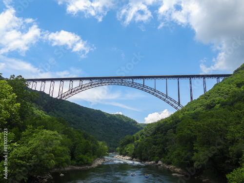 Steel arch bridge over New River Gorge in West Virginia