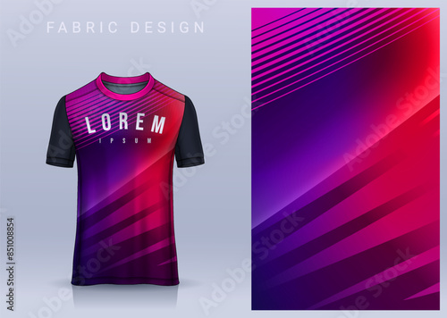 Fabric textile design for Sport t-shirt, Soccer jersey mockup for football club. uniform front view.	