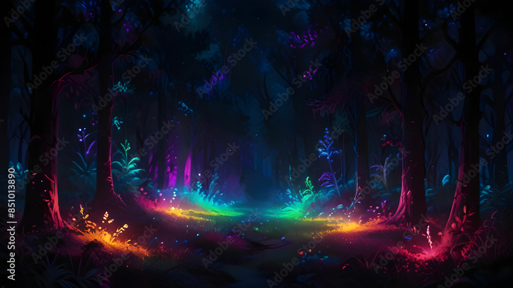 Fototapeta premium picture a magical forest where every leaf seems to