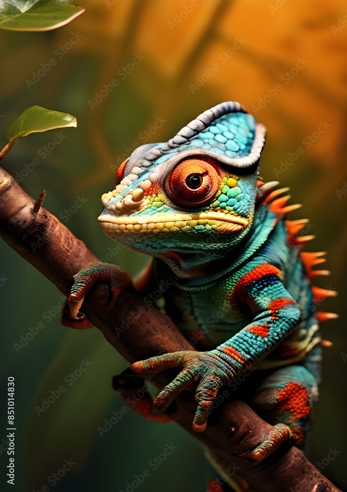 Obraz premium rainbow chameleon