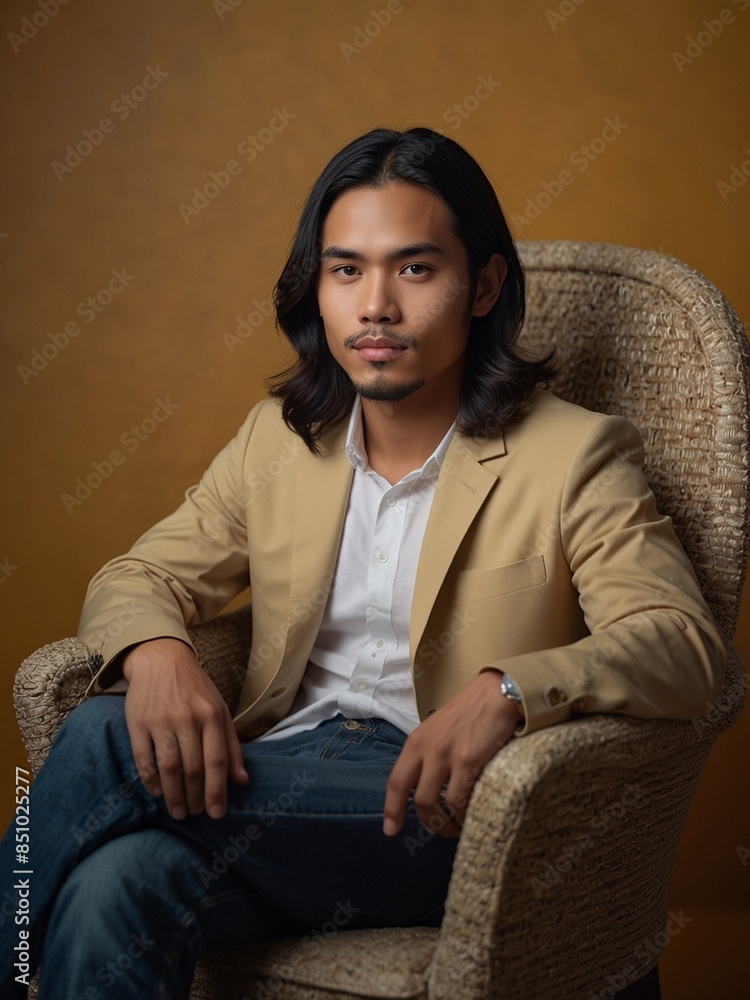 Fototapeta premium person sitting on couch