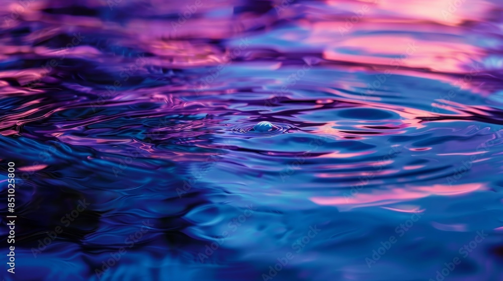 Twilight hues of indigo and violet reflect on water creating a mesmerizing blend Twilight hues of indigo and violet reflect on water creating a mesmerizing blend