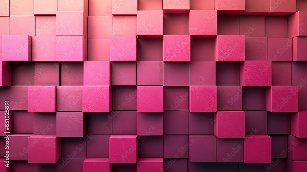 A zoom-in of a mural adorned with lilac and magenta hues, featuring geometric patterns comprised of squares and rectangles A zoom-in of a mural adorned with lilac and magenta hues, featuring geometric patterns comprised of squares and rectangles