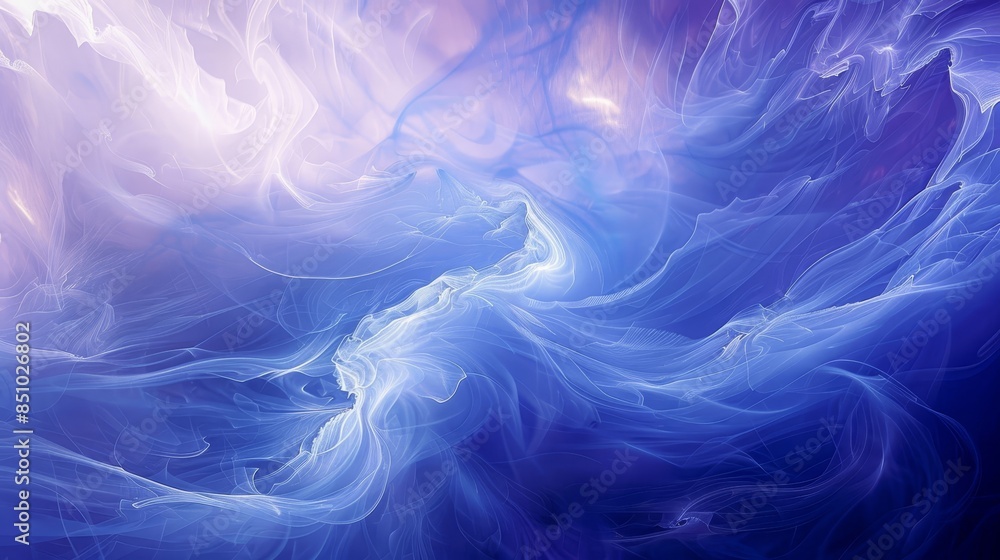 Tranquil atmosphere with pastel blue lavender mist and light swirls Tranquil atmosphere with pastel blue lavender mist and light swirls