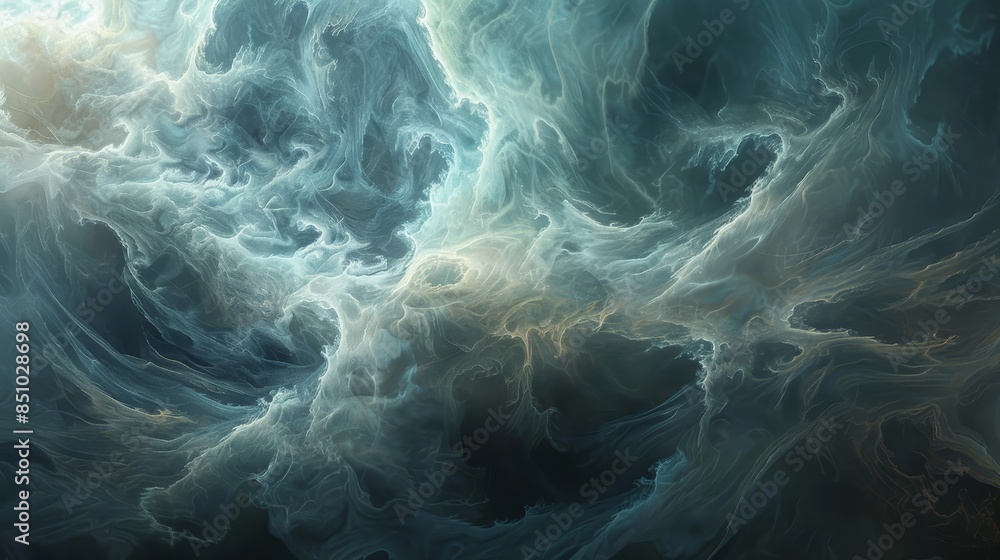 Obraz premium Swirling mists and nebulous forms in soft ethereal light