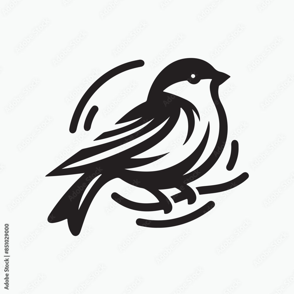 Fototapeta premium Stork logo icon of Bird ,vector illustration template design.