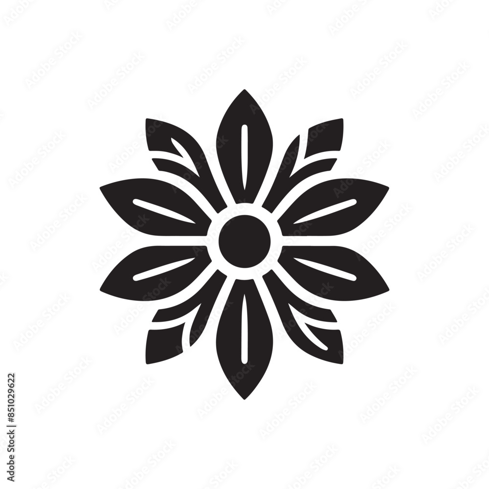 Elegant Black and White Flower Silhouette Elegant Black and White Flower Silhouette