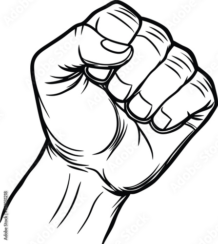 Human Punch Vector Illustration On White Background