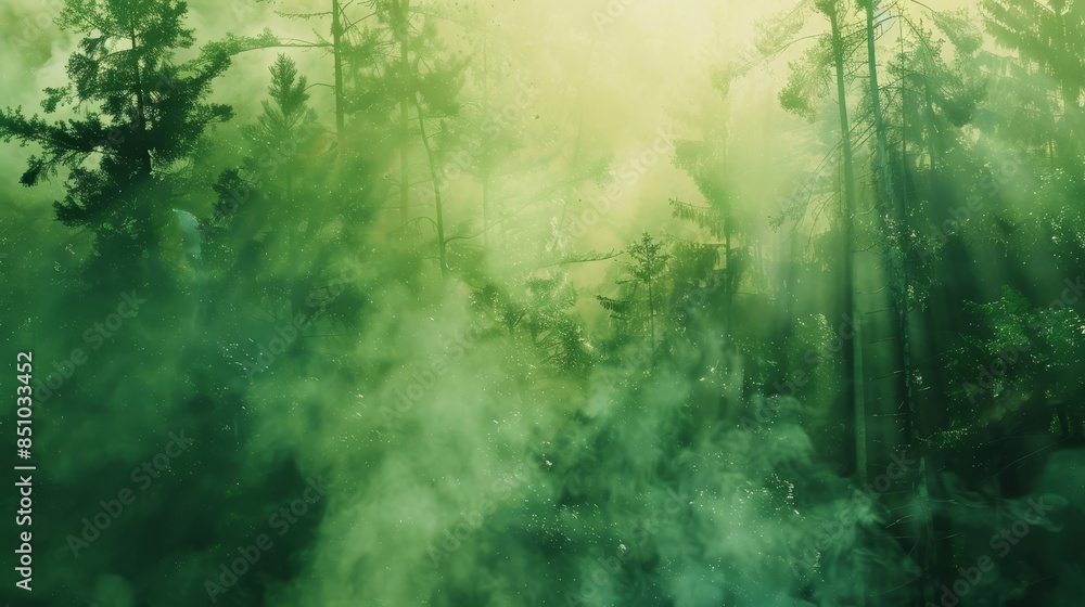 Green hues blend seamlessly creating an enchanted forest ambiance
