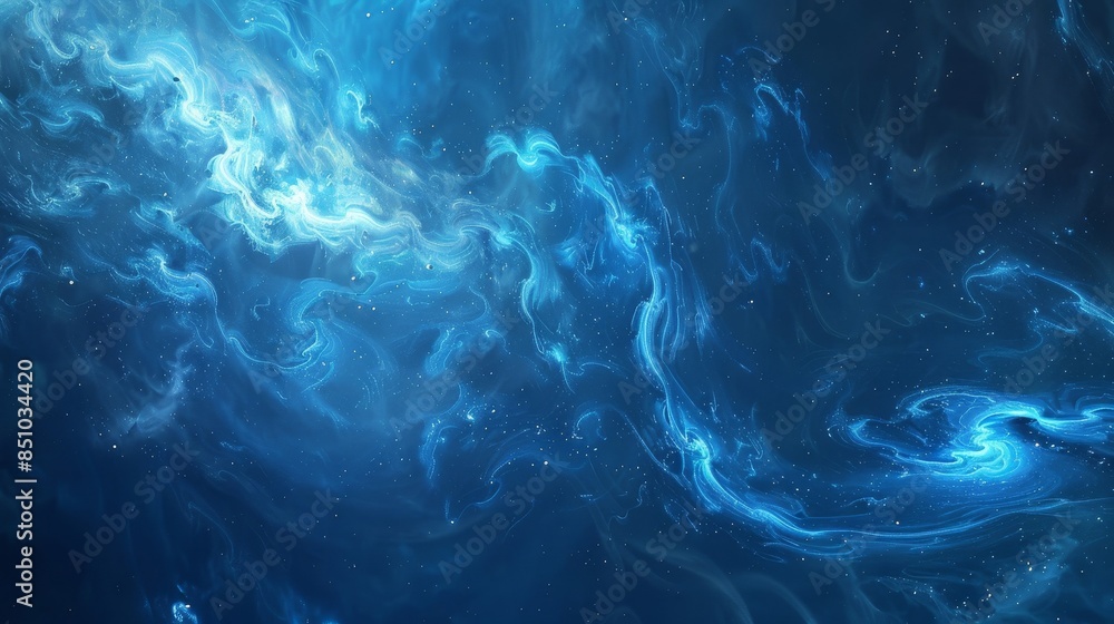 Blue background with nebula-like swirls distant galaxies feel Blue background with nebula-like swirls distant galaxies feel