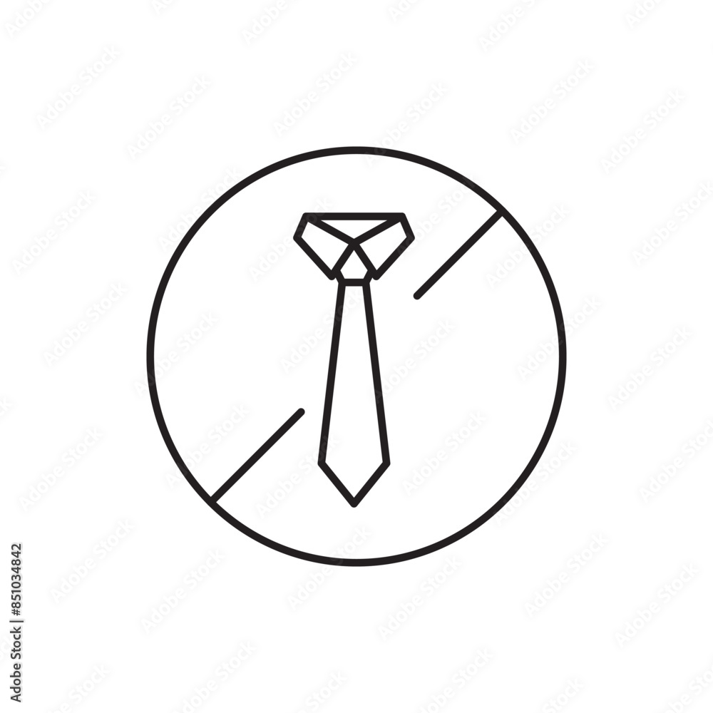 No tie sign icon design, isolated on white background, vector illustration No tie sign icon design, isolated on white background, vector illustration