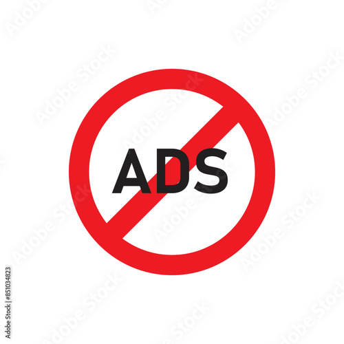 Free Download No ads icon design, isolated on white background, vector illustration - GFXLoad