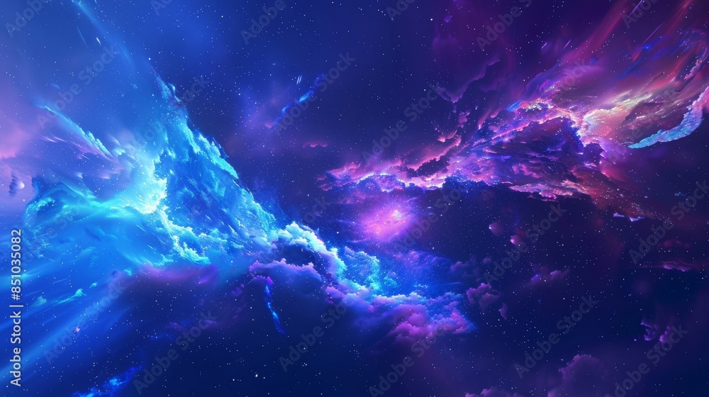 Obraz premium Dark sky with aurora borealis abstract celestial