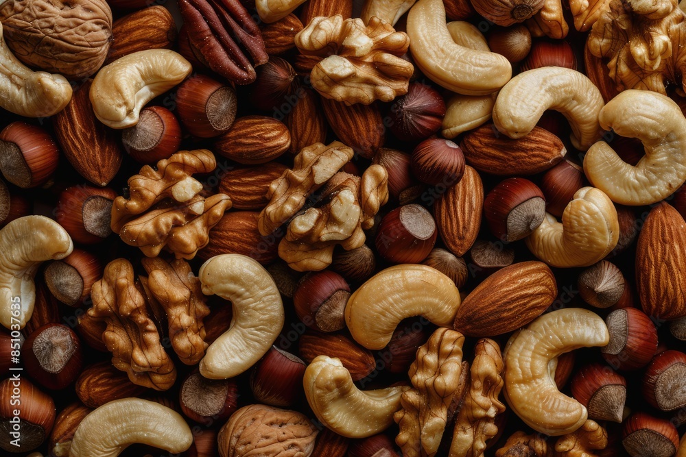 Mixed Nuts. Pile of Organic Cashew and Brown Raw Nuts - Nature and Food Concept Mixed Nuts. Pile of Organic Cashew and Brown Raw Nuts - Nature and Food Concept