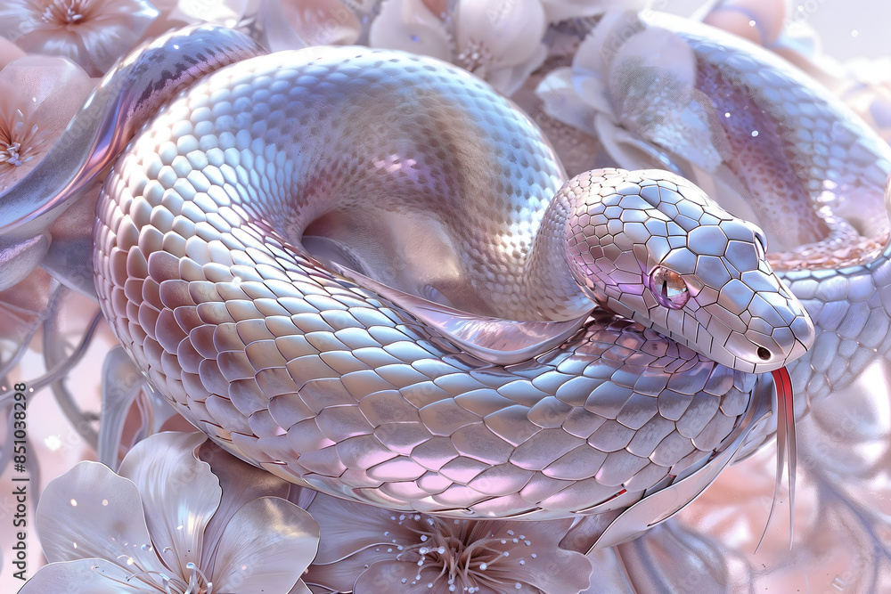 Fototapeta premium Snake zodiac 2025 symbol of the year background.. Astrological Chinese animal horoscope. Eastern calendar of animals. Fashion backdrop
