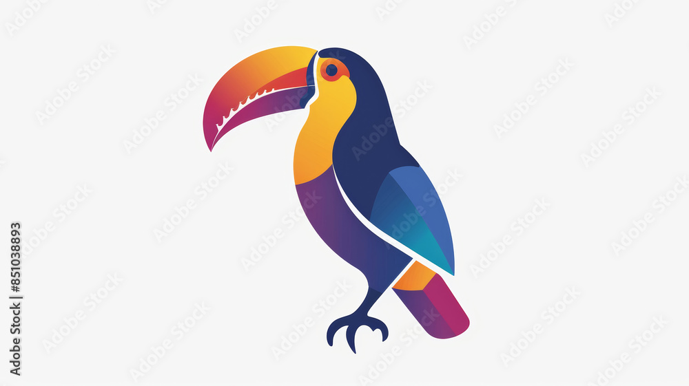 Naklejka premium Luxurious Rainbow Toucan Emblem