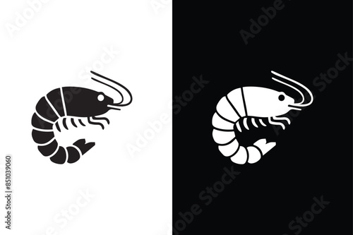 Shrimp and Prawn icon vector, filled flat sign, solid pictogram isolated on white black background
