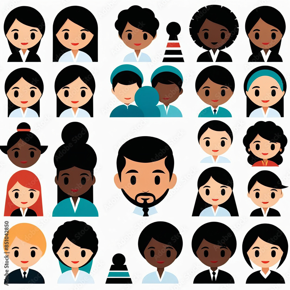 Diverse business company, racial an gender group, vector image, flat, illustration , 2d isolated background Diverse business company, racial an gender group, vector image, flat, illustration , 2d isolated background