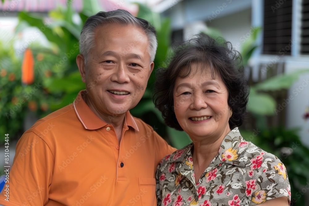 Happy smiling asian mature senior couple posing together
Happy smiling asian mature senior couple posing together