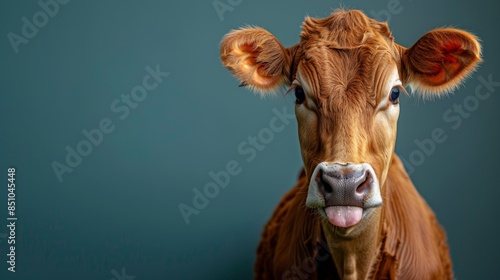 Funny Cow Sticking Out Tongue: A funny shot of a cow sticking its tongue out, with a cheeky expression.
