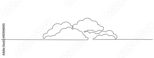 Continuous one line editable design of clouds in the sky. Concept of overcast cloudy weather or storage . Single line vector illustration