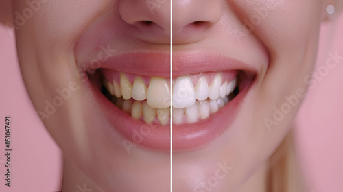 Comparison between white and yellow teeth