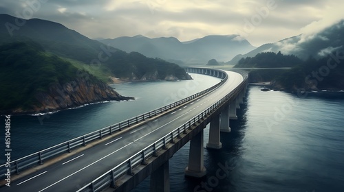 Wallpaper Mural bridge in the middle of the sea with a great view Torontodigital.ca