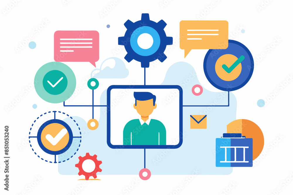 project management icon vector illustration