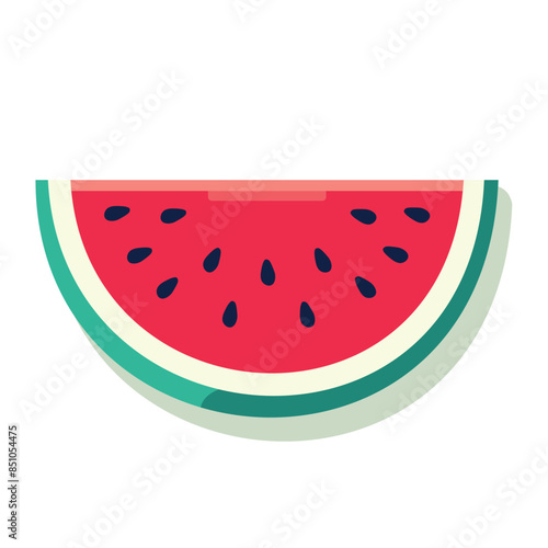 Watermelon Icon in flat style isolated on white background. Summer symbol. Vector illustration