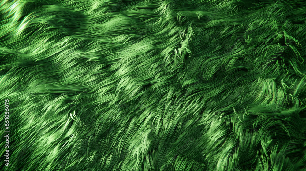 Green Fur Texture Background with Detailed Fibers Green Fur Texture Background with Detailed Fibers