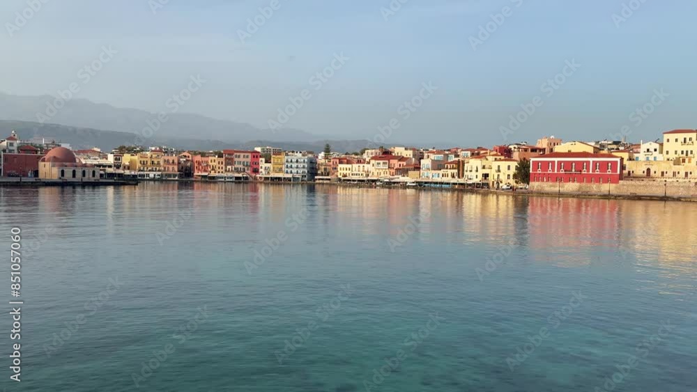 Beautiful Old city, Greece and best scenic places - panorama of picturesque old town Chania. Crete island, Panoramic of the old Venetian port and lighthouse during the blue hour, Travel Concepts Beautiful Old city, Greece and best scenic places - panorama of picturesque old town Chania. Crete island, Panoramic of the old Venetian port and lighthouse during the blue hour, Travel Concepts