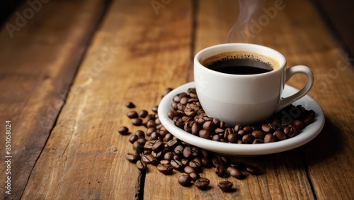 cup of coffee with beans