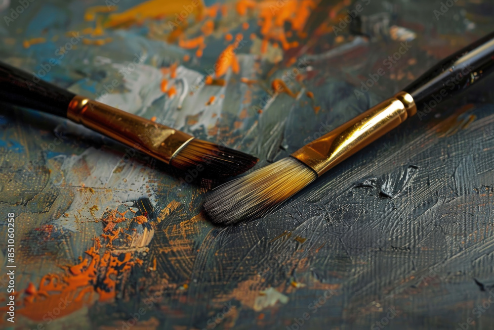 Artistic Brushes on Abstract Canvas Artistic Brushes on Abstract Canvas