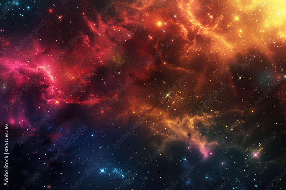 Fototapeta premium Vibrant Nebula in Outer Space at Night