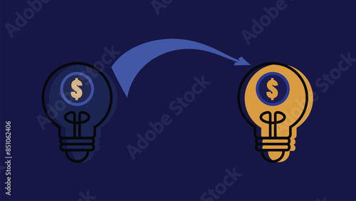 Financial idea concept. old to new money idea. new business strategy change. 