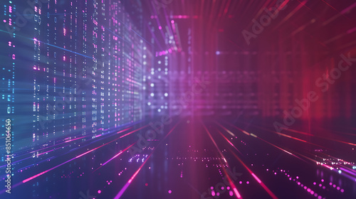 Neon Data Stream Cyber Grid Background