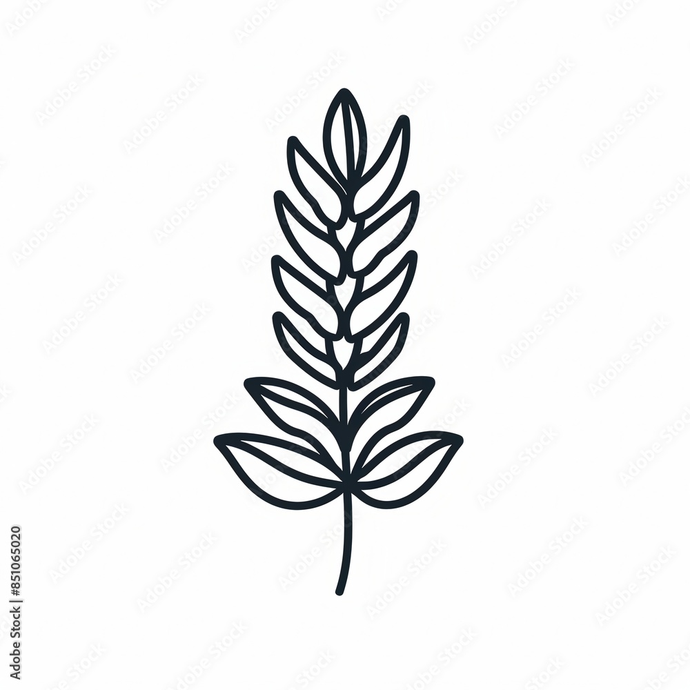 Line art drawing of wheat ear Line art drawing of wheat ear