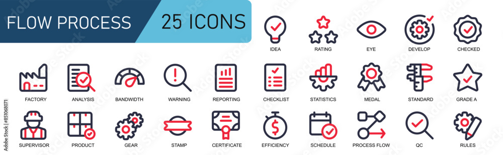 process flow icon collection.style 2 line color.contains DASHBORD ...