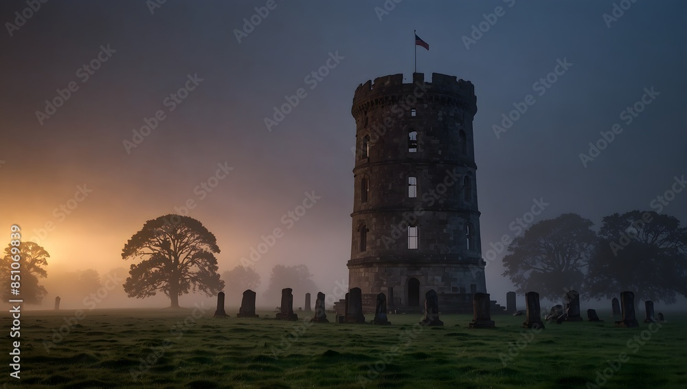 A vivid picture of a historic landmark shrouded in mist during the early hours of dawn ai_generated A vivid picture of a historic landmark shrouded in mist during the early hours of dawn ai_generated