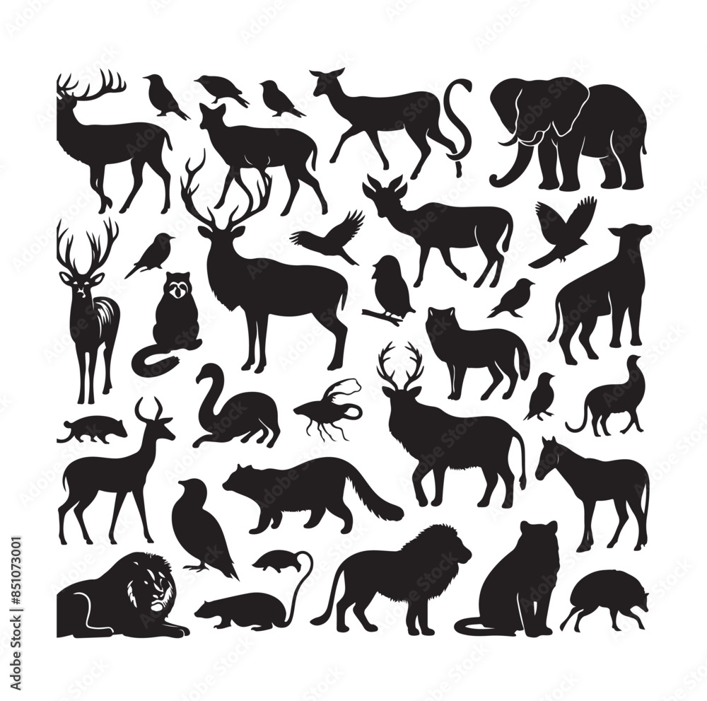 vector set of animals silhouette vector set of animals silhouette
