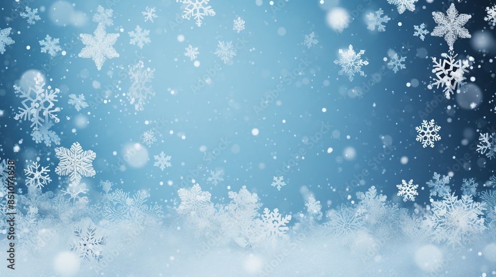 Christmas accessories, snowflakes and a light background create the perfect decoration for New Year's event Christmas accessories, snowflakes and a light background create the perfect decoration for New Year's event