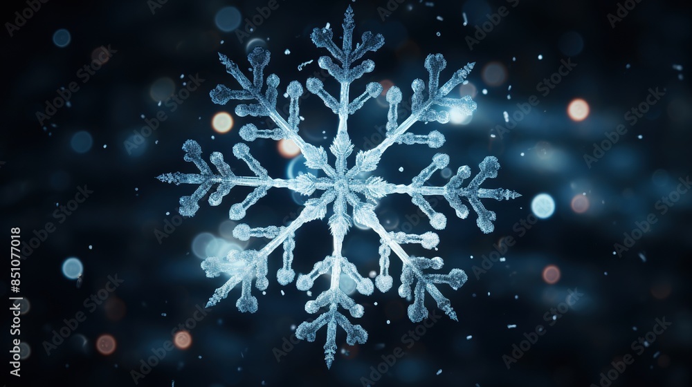 A Christmas snowflake, like a note in a winter symphony, frames festive moments in a cozy atmosphere A Christmas snowflake, like a note in a winter symphony, frames festive moments in a cozy atmosphere