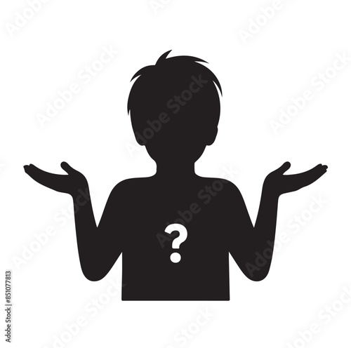 silhouettes of wondering person vector illustration